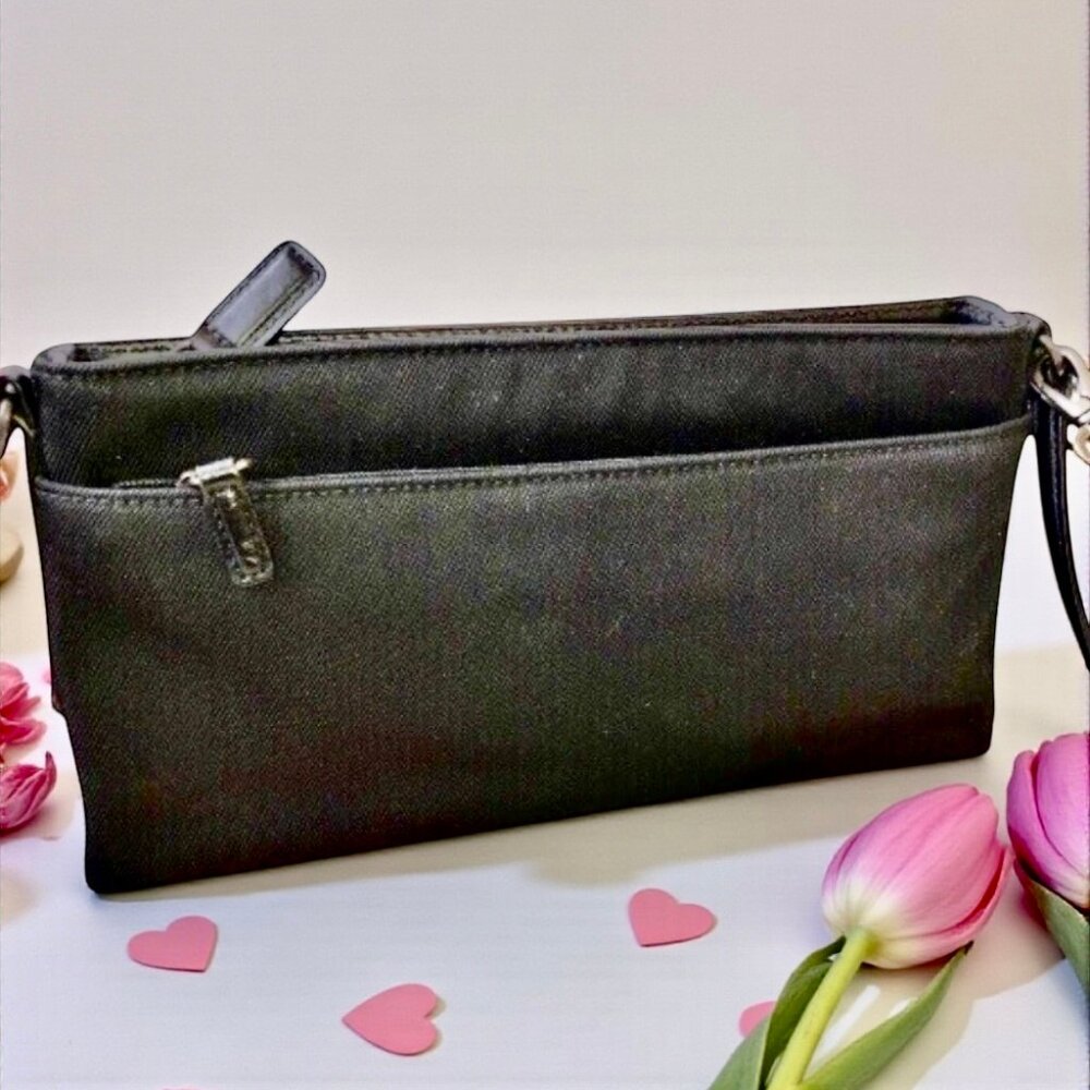 Coach Black Ballistic Nylon Wristlet Convertible to Hand Carry Handbag - Picture 3 of 11